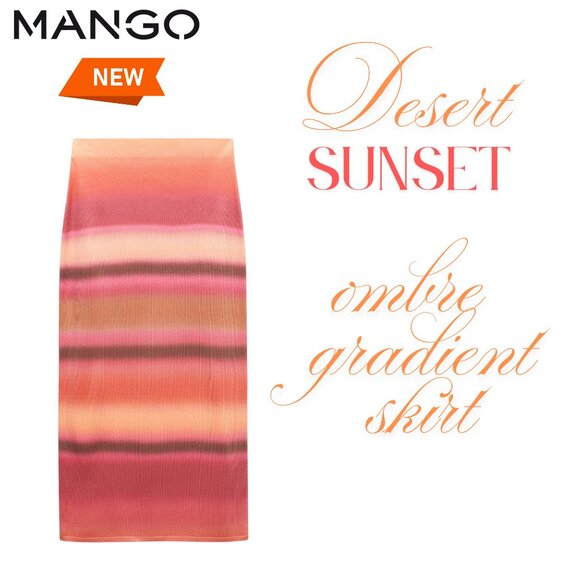 NEW MANGO Spain 2PC Lightweight Knit SET in Ombre Desert Sunset Color Size Small - Picture 4 of 7